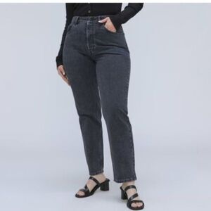 Everlane The Curvy Cheeky Straight Jean Washed‎ Black Size 30 Cropped NEW